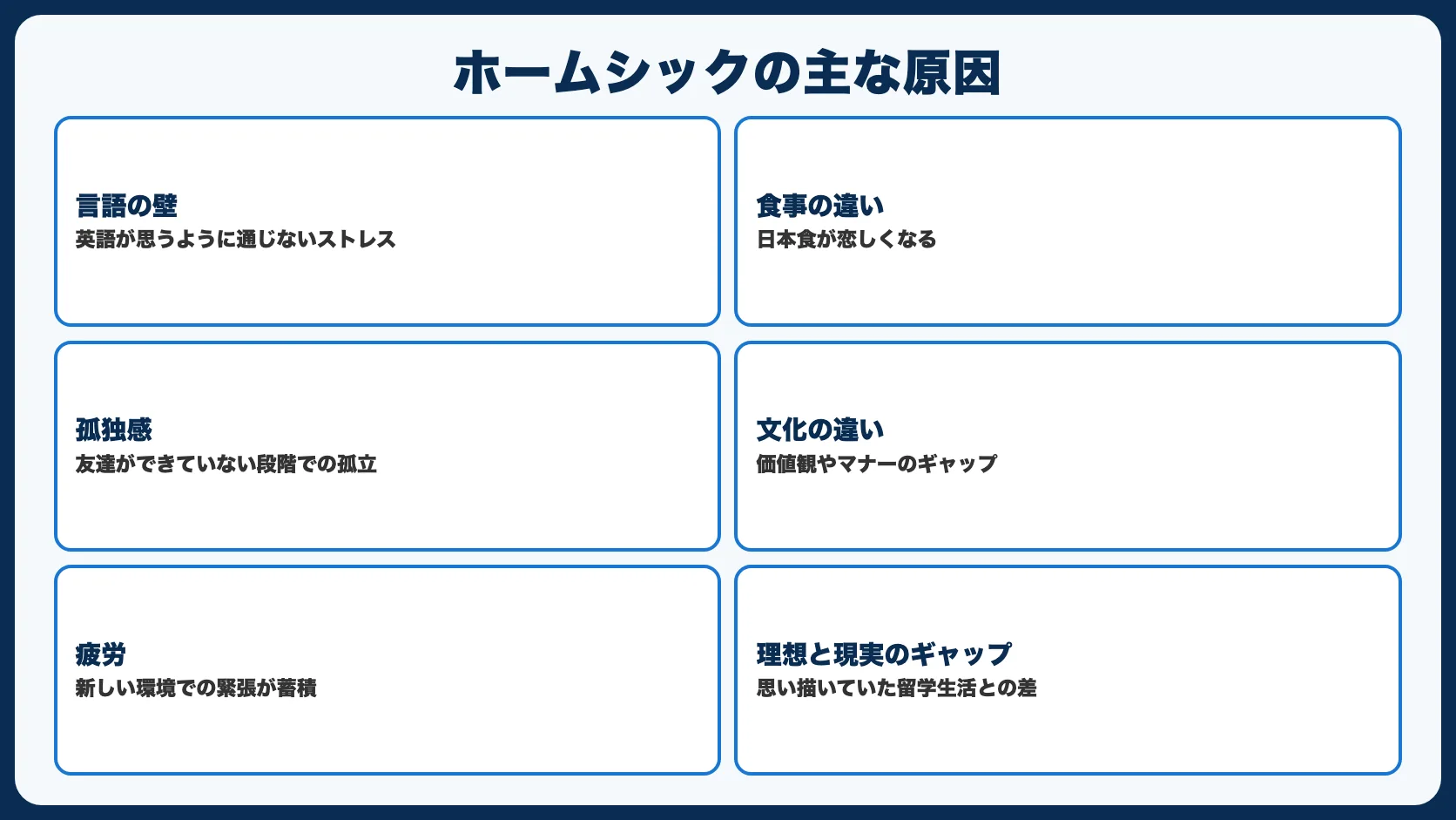 ホームシックの主な原因