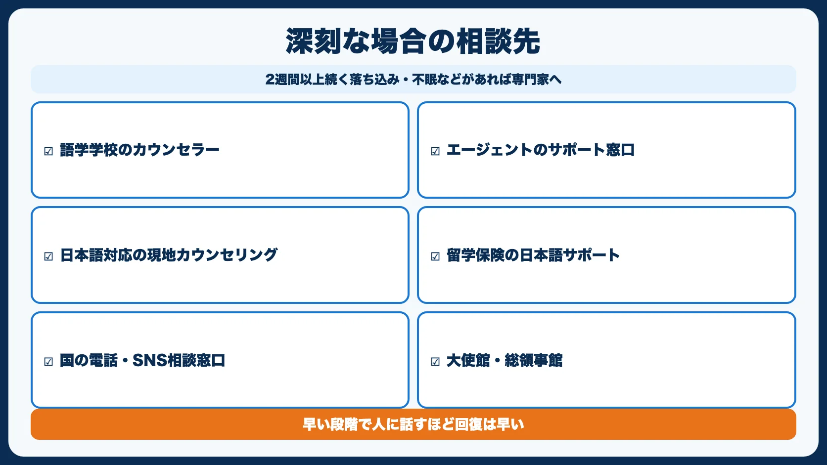 深刻な場合の相談先
