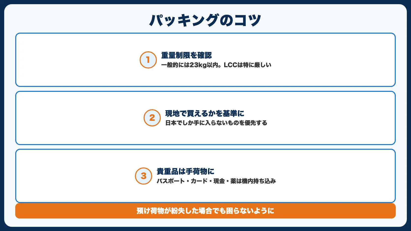 パッキングのコツ