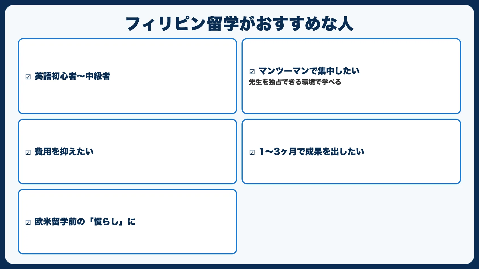 フィリピン留学がおすすめな人