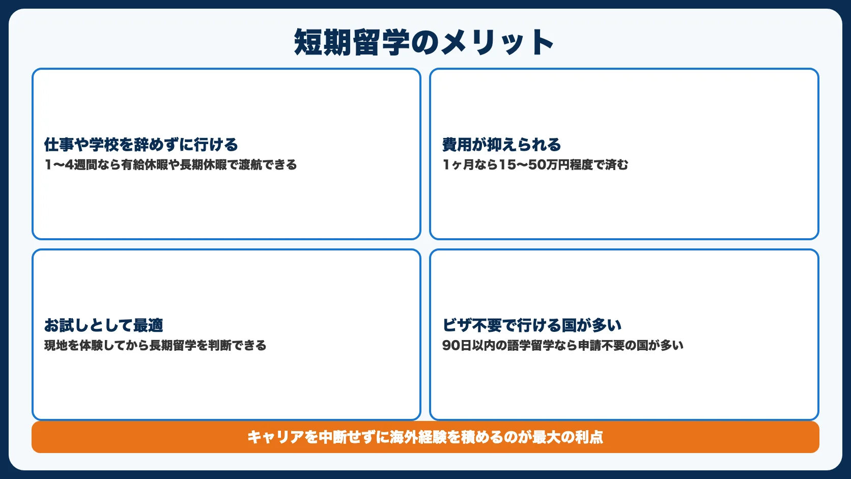 短期留学のメリット
