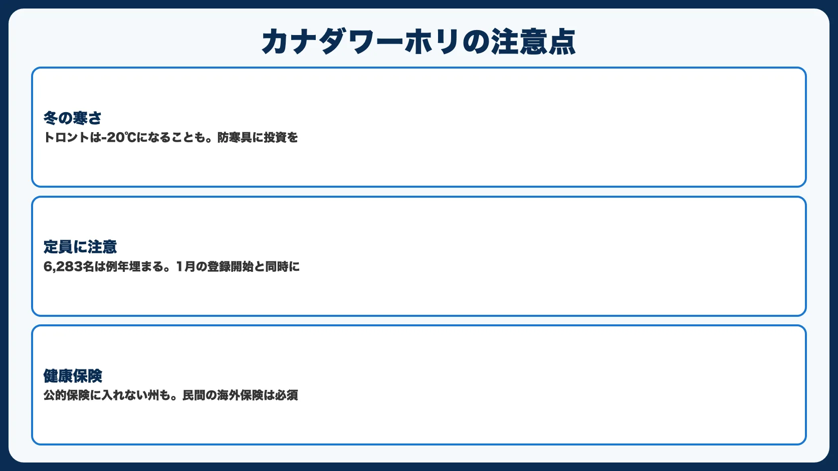 カナダワーホリの注意点